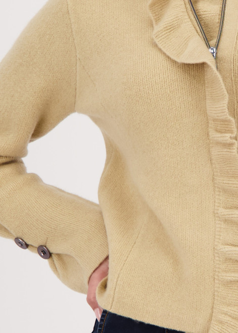 MONARI Brown Cardigan With Ruffles | 809004
