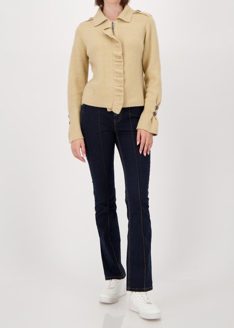 MONARI Brown Cardigan With Ruffles | 809004