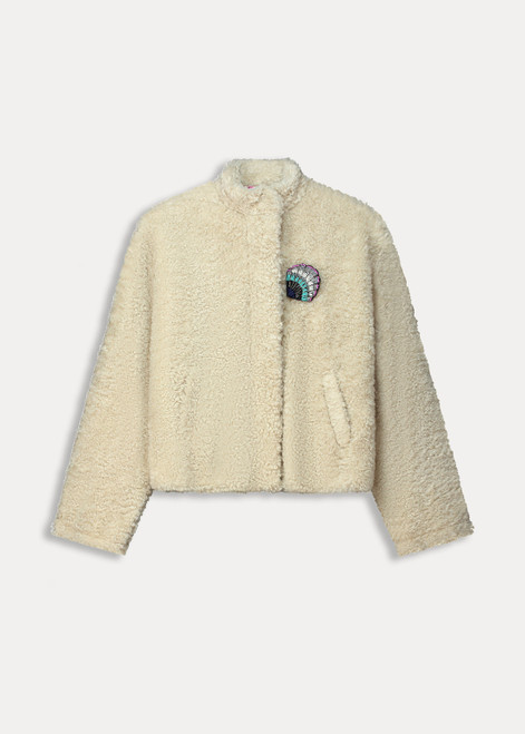 POM AMSTERDAM Beige Jacket - Teddy Ecru | SP8013