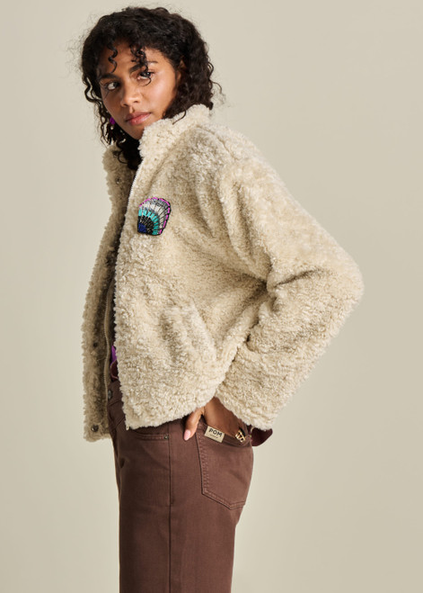 POM AMSTERDAM Beige Jacket - Teddy Ecru | SP8013