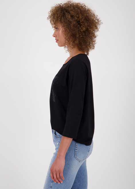MONARI Black Shirt With Rhinestones | 808800