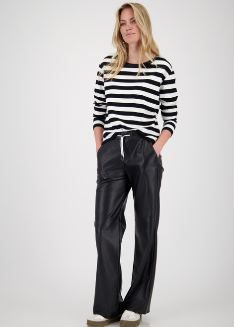 MONARI Black Shirt With Stripes And  Rhinestones | 808893