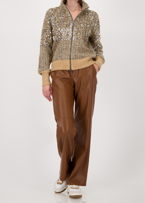 MONARI Brown Cardigan With Sequins | 809562