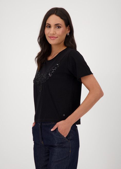 MONARI Black T-Shirt With Eagle Motif | 808792