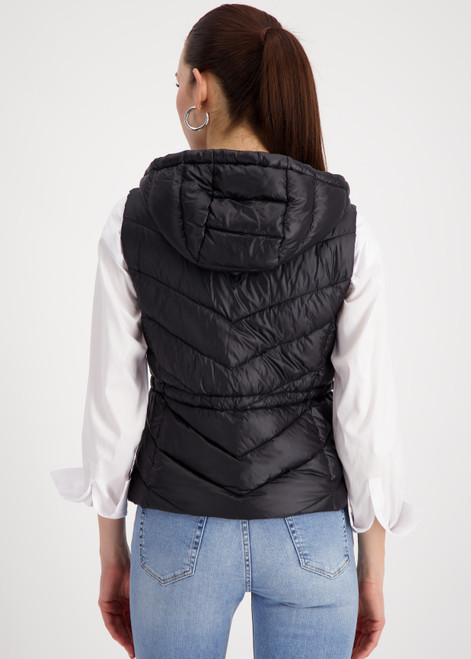 MONARI Black Quilted Waistcoat With Hood | 809164