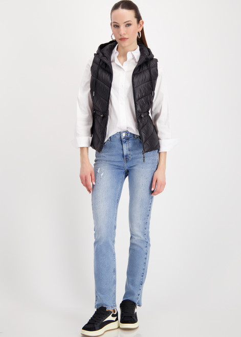 MONARI Black Quilted Waistcoat With Hood | 809164
