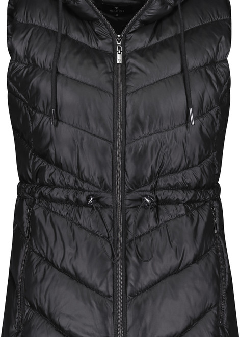 MONARI Black Quilted Waistcoat With Hood | 809164
