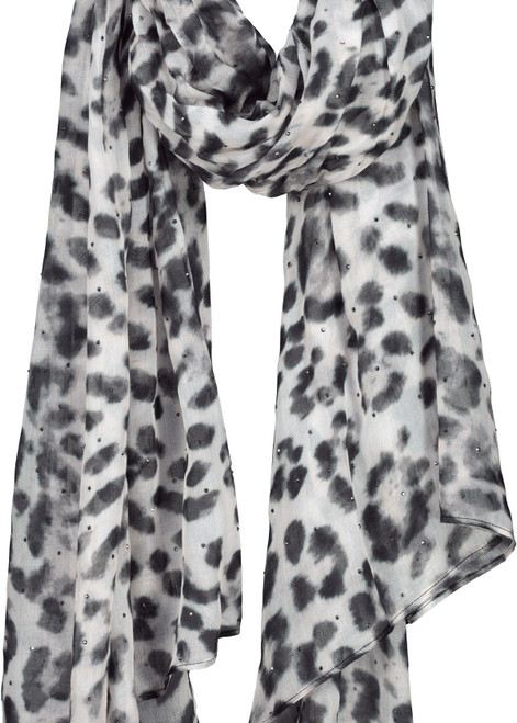 MONARI Green Scarf With Leopard Print | 809675