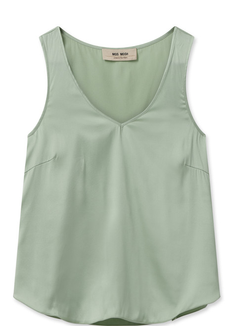 MOS MOSH Smoke Green Mmastrid V-Neck Silk Tank Top | 153590
