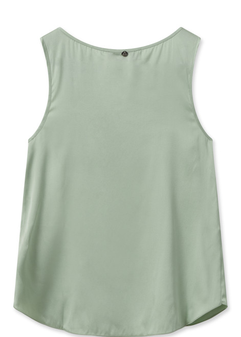 MOS MOSH Smoke Green Mmastrid V-Neck Silk Tank Top | 153590