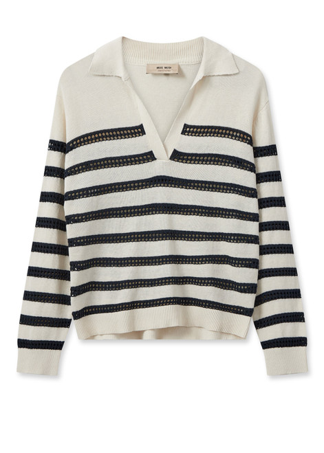 MOS MOSH Ecru Mmrora Stripe Knit | 158880