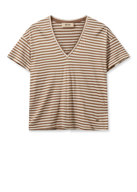 MOS MOSH Cinnamon Swirl Mmjill V-Ss Stripe Tee | 159200