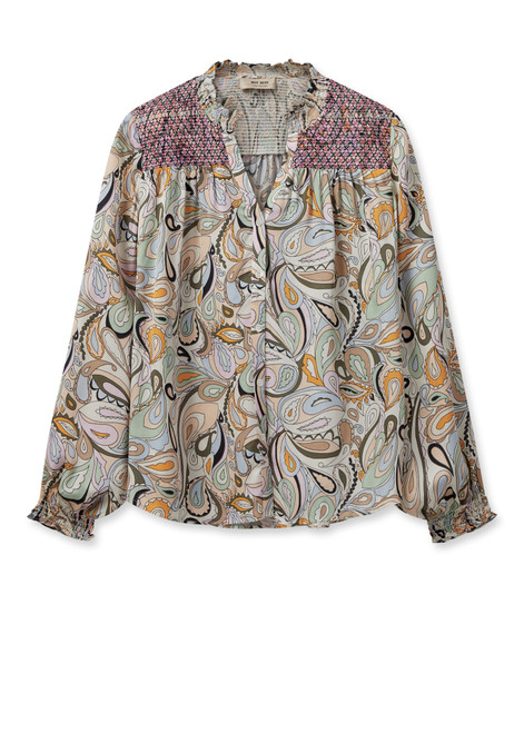 MOS MOSH Smoke Green Mmdetta Arzu Blouse | 159510
