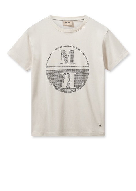 MOS MOSH Ecru Mmvicci O-Ss Stud Tee | 160830