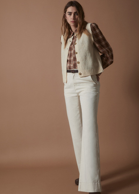 YERSE Navy Wool-Blend Button Vest