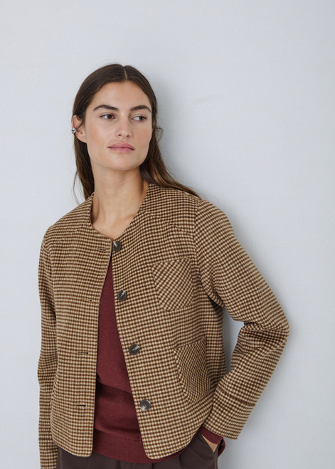 YERSE Sand Reversible Check Coat