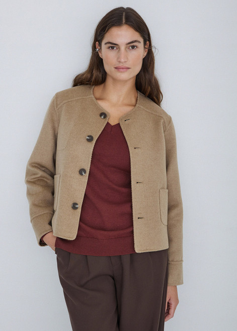 YERSE Sand Reversible Check Coat