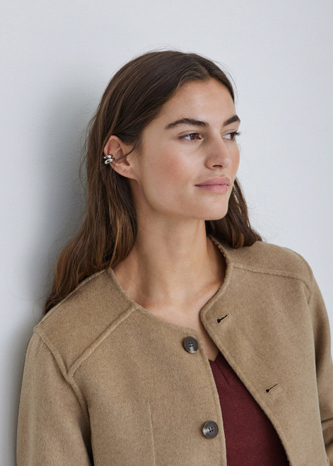 YERSE Sand Reversible Check Coat