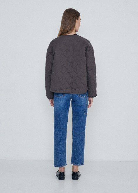 YERSE Khaki Quilted Button Jacket