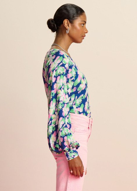 POM Lilies Blue Blouse | SP7738