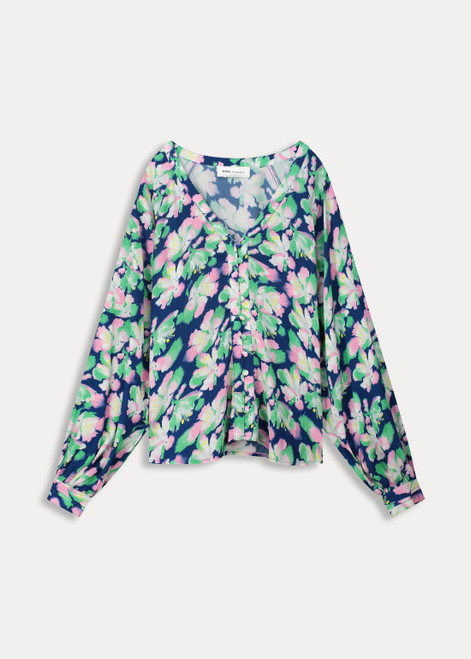 POM Lilies Blue Blouse | SP7738