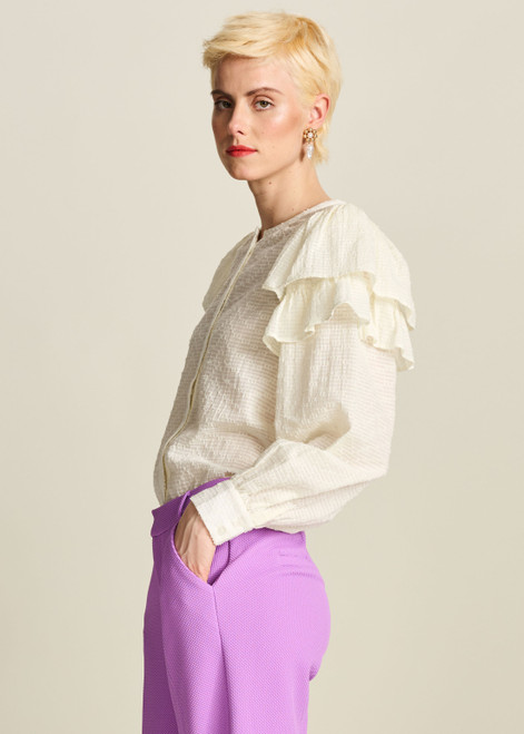 POM Isla Blooming Ecru Blouse | SP7744