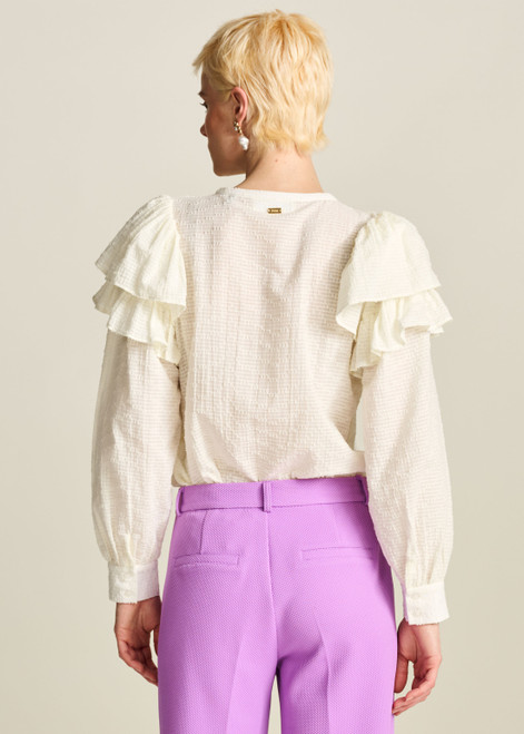 POM Isla Blooming Ecru Blouse | SP7744