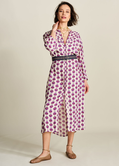 POM Stella Flower Ecru Dress | SP7750