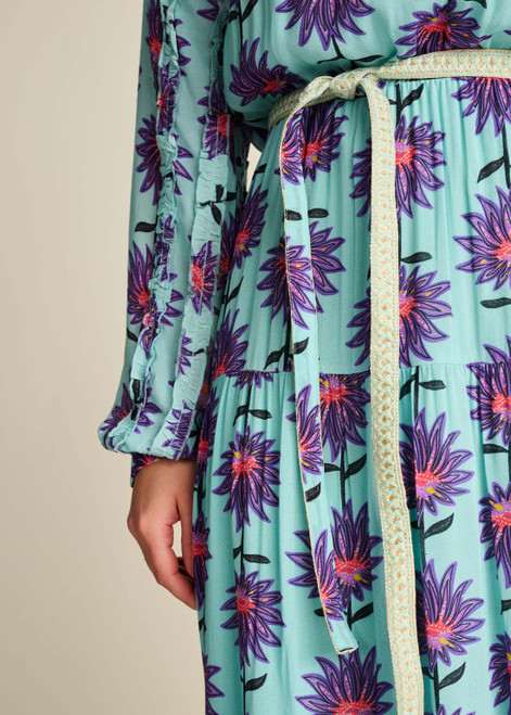 POM Georgie Flower Aqua Dress | SP7754
