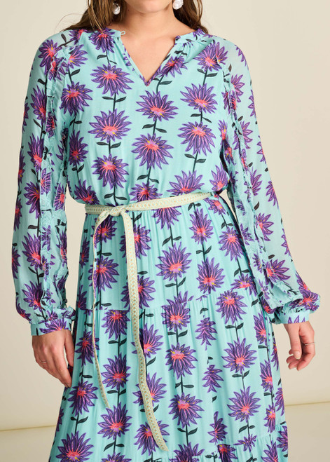 POM Georgie Flower Aqua Dress | SP7754