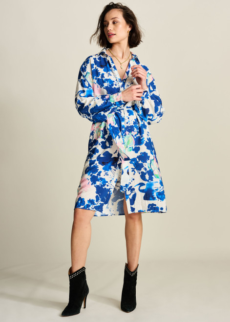 POM Crane Birds Blue Dress | SP7761