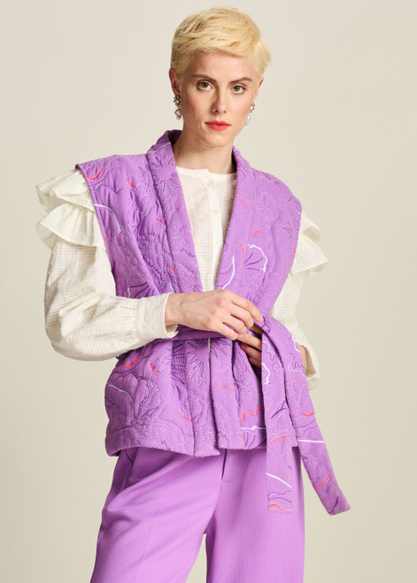 POM Quilted Purple Gilet | SP7784