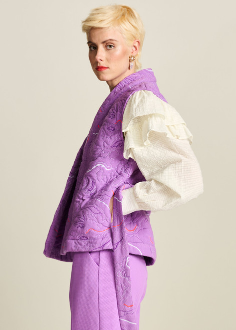 POM Quilted Purple Gilet | SP7784