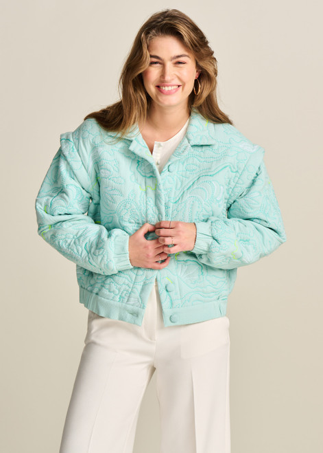 POM Quilted Aqua Blue Jacket | SP7785