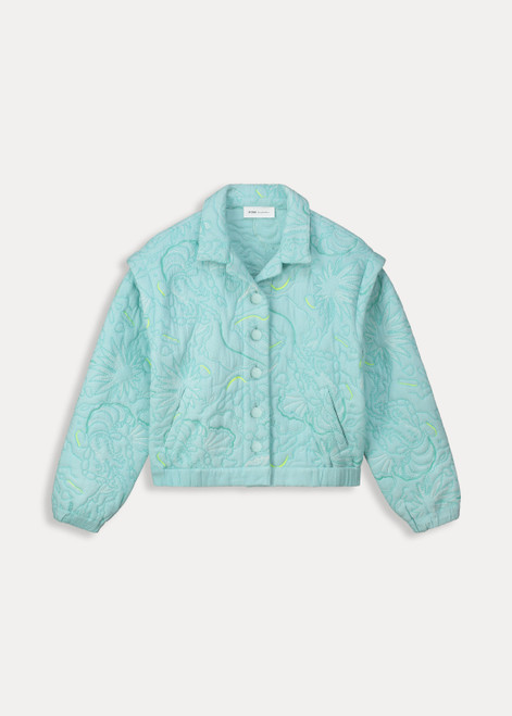 POM Quilted Aqua Blue Jacket | SP7785