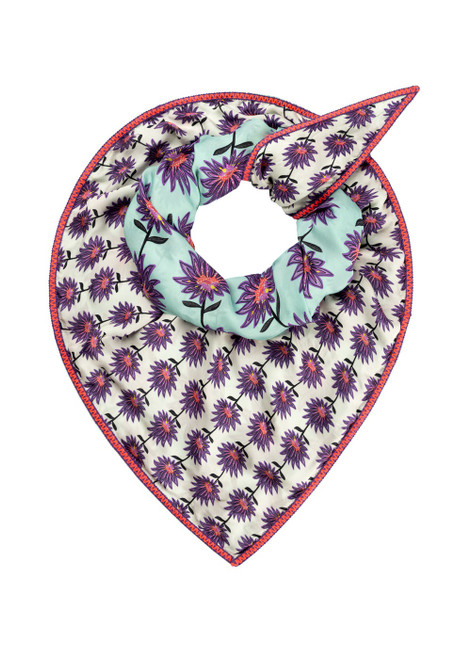 POM Double Flower Aqua Shawl | SP7866