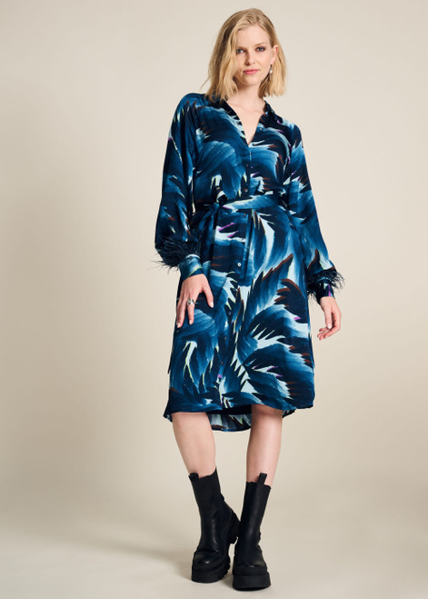 POM Dress - Jada Feathers Blue