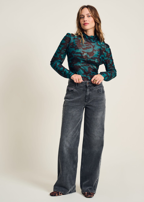 POM Turtleneck - Camo Teal Green