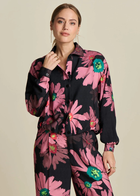 POM Blouse - Big Blooming Pink