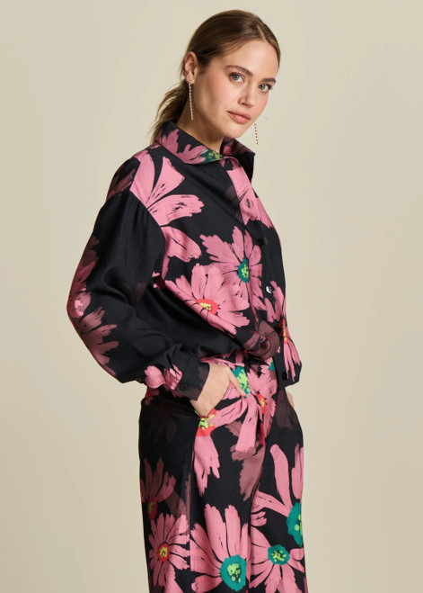 POM Blouse - Big Blooming Pink