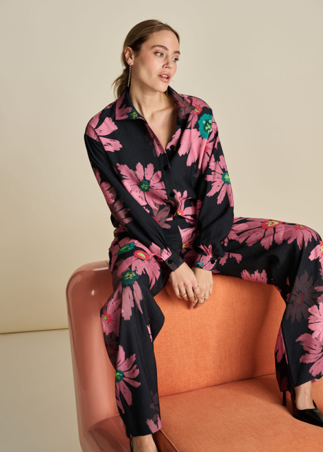 POM Blouse - Big Blooming Pink