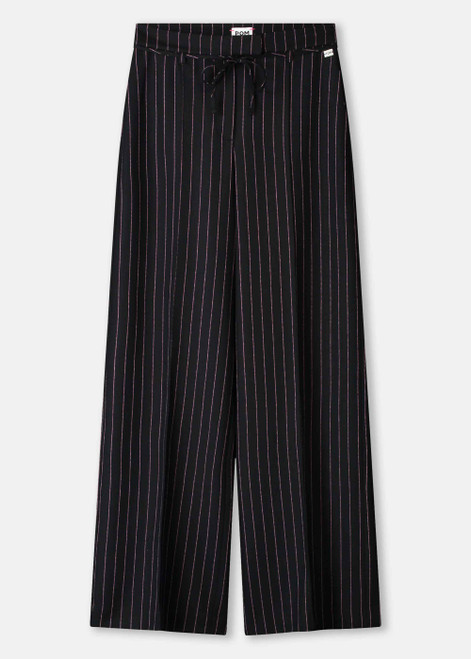 POM AMSTERDAM Black Pants - Noir Striped | SP9304