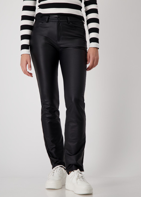 MONARI Black Leather Look Trousers | 807849