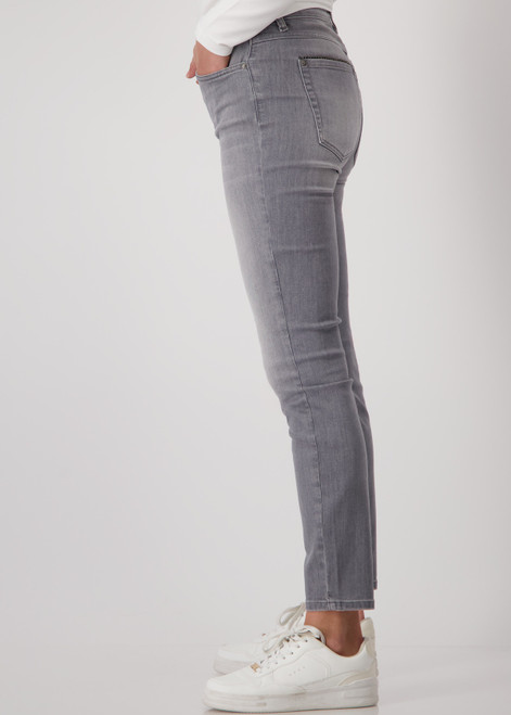 MONARI Gray Jeans With Rhinestone Trim | 808487