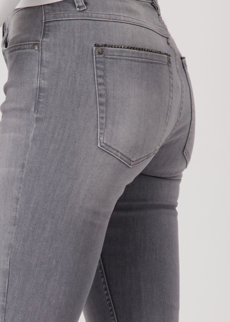 MONARI Gray Jeans With Rhinestone Trim | 808487