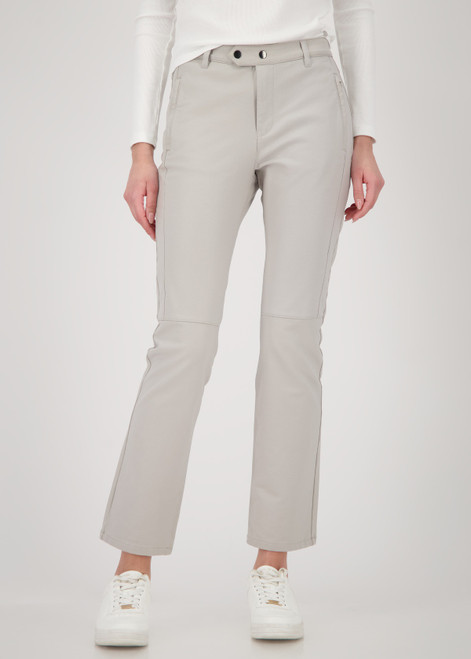 MONARI Brown Straight Leg Faux Leather Trousers | 808778