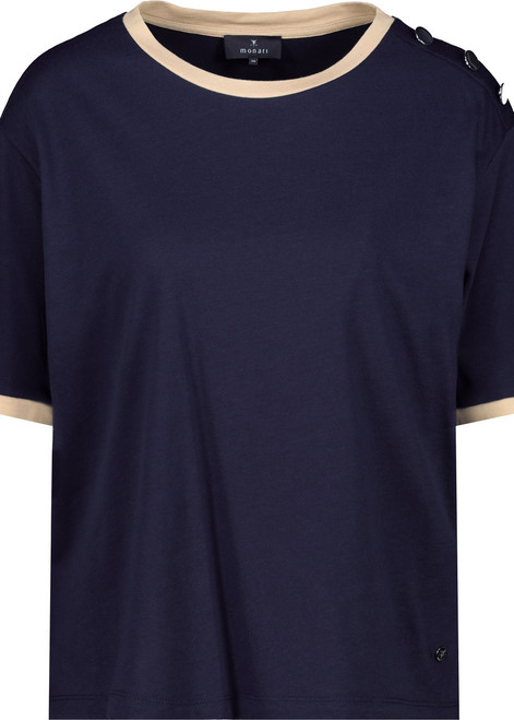 MONARI Blue T-Shirt With Button Placket | 808831