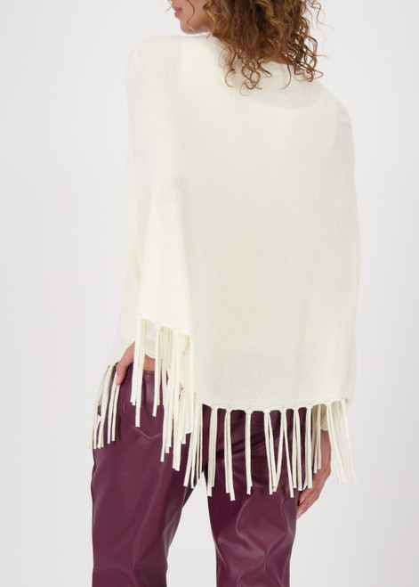 MONARI Beige Poncho With Fringes | 808946