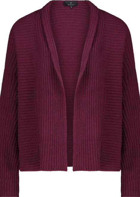 MONARI Red Knitted Cardigan With Ribbed Texture | 808963
