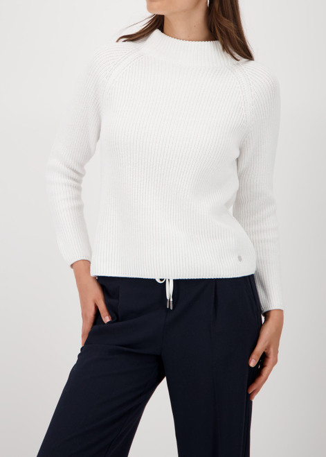 MONARI White Knitted Jumper With Stand-Up Collar | 808986